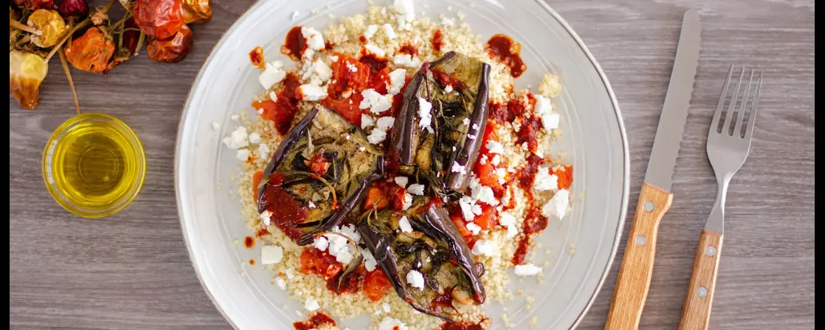 Kit de receta Berenjena asada en cama de cuscús